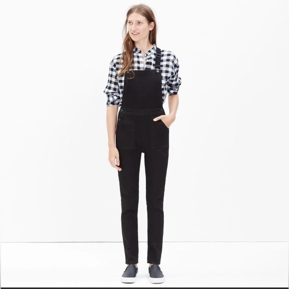 Madewell Women’s Denim Overall Jumpsuit Black Size Medium - Picture 3 of 15